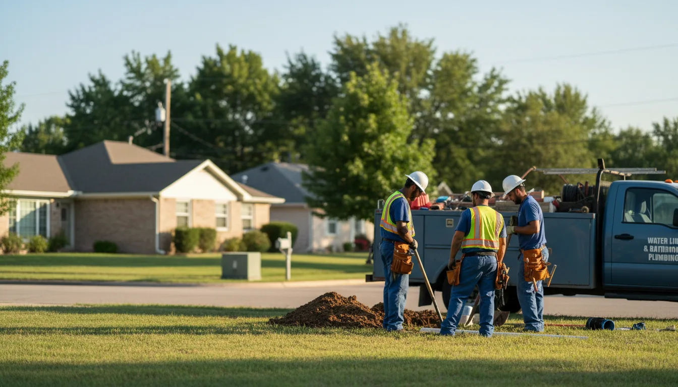 Residential water line and bathroom plumbing service in Pearland, TX